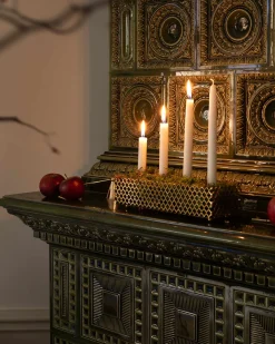 Adventsljusstake mässing - Klöver