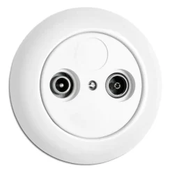 Antennuttag - TV/Radio vitt porslin