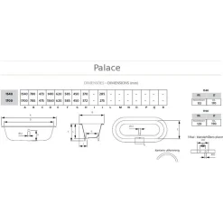 Badkar - Palace med tassar, 154 cm