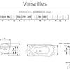 Badkar - Versailles vit gjutjärn med tassar, 154 cm