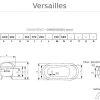 Badkar - Versailles vit gjutjärn med tassar, 137 cm