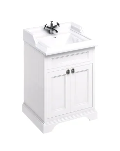 Badrumskommod Burlington - 65 cm porslin/dörr vit