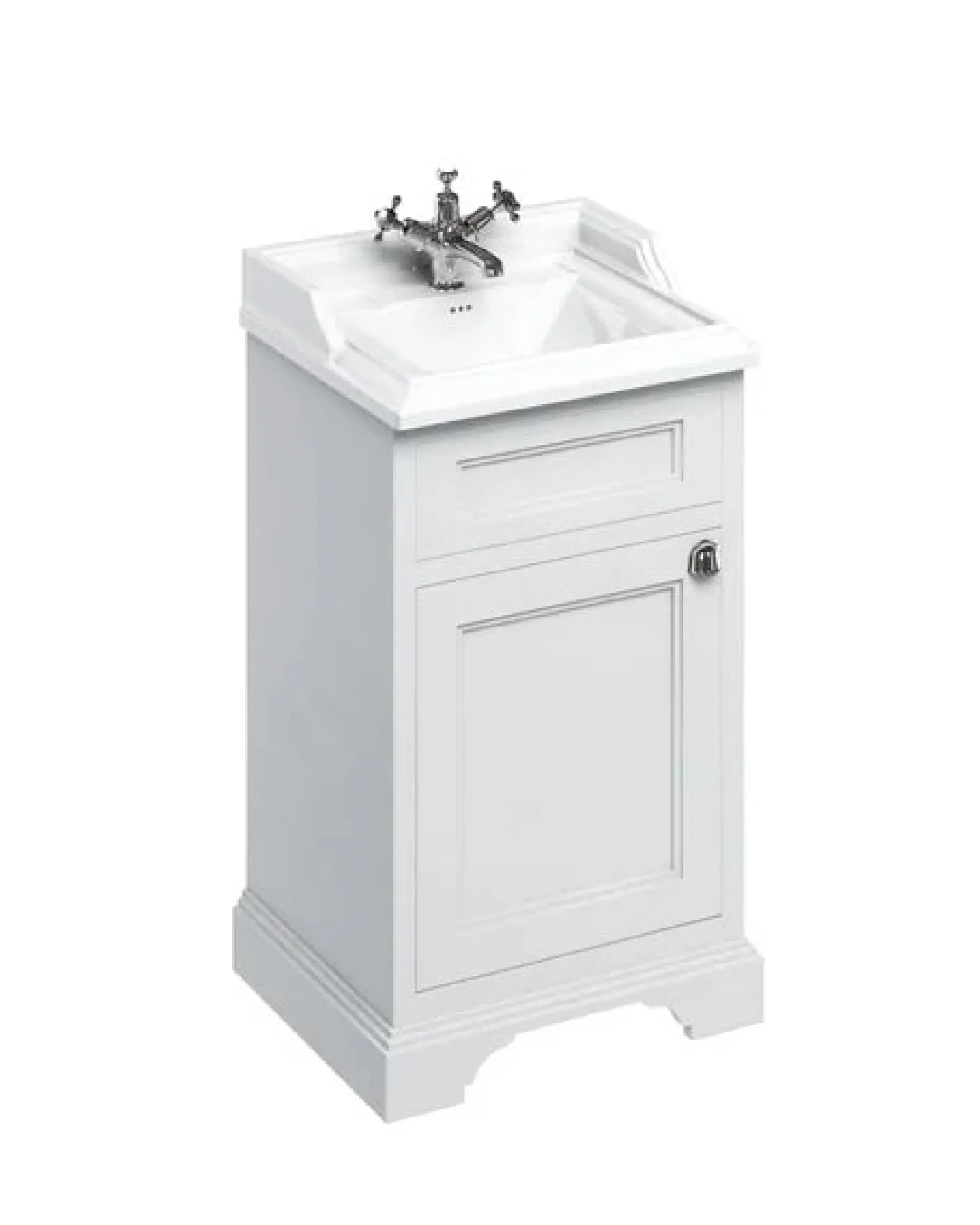 Badrumskommod Burlington - 53 cm vit/porslin/dörr