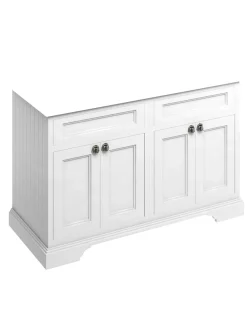 Badrumskommod dubbelt Burlington - Fristående möbel 130 cm, matt vit (Endast underdel)