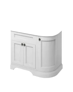 Badrumskommod rundat hörn Burlington - 100 cm vit (endast underdel)
