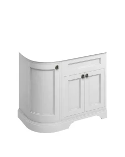 Badrumskommod rundat hörn Burlington - 100 cm vit (endast underdel)
