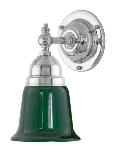 Badrumslampa - Adelborg nickel, grön klocka