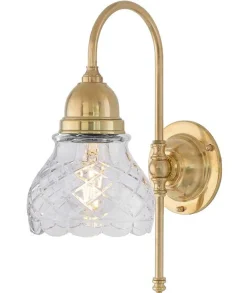 Badrumslampa - Ahlström 60 mässing, slipat klarglas