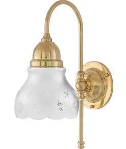 Badrumslampa - Ahlström 60 mässing, slipat mattglas