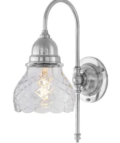 Badrumslampa - Ahlström 60 nickel, slipat klarglas