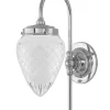 Badrumslampa - Blomberg 80 nickel, klarglas droppe