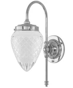 Badrumslampa - Blomberg 80 nickel, klarglas droppe