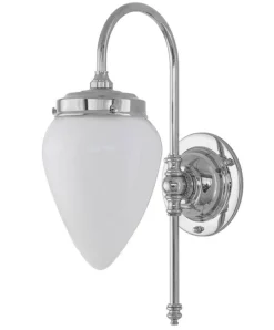 Badrumslampa - Blomberg 80 nickel, opalvit droppe