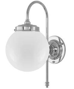 Badrumslampa - Blomberg 80 nickel, opalvit klot