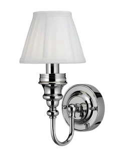 Badrumslampa Burlington - Vägglampa med vit tygskärm
