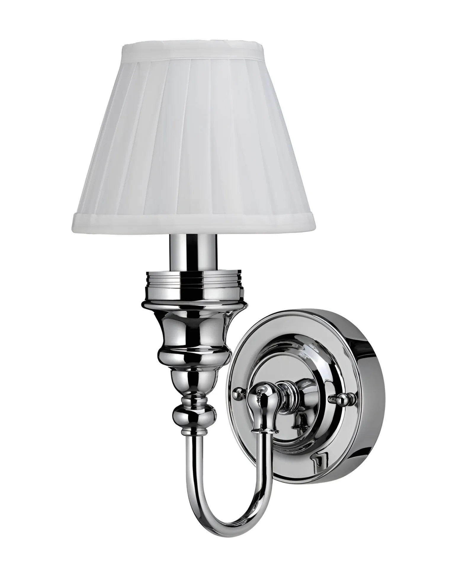 Badrumslampa Burlington - Vägglampa med vit tygskärm