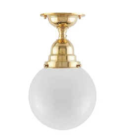 Badrumslampa - Byström 80 mässing, klotskärm