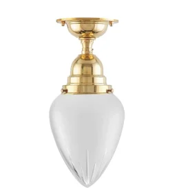 Badrumslampa - Byström 80 mässing, mattdroppe