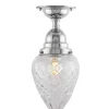 Badrumslampa - Byström 80 nickel, klardroppe
