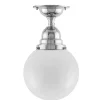 Badrumslampa - Byström 80 nickel, klotskärm
