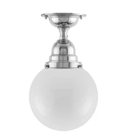 Badrumslampa - Byström 80 nickel, klotskärm