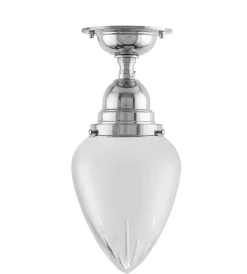 Badrumslampa - Byström 80 nickel, mattdroppe