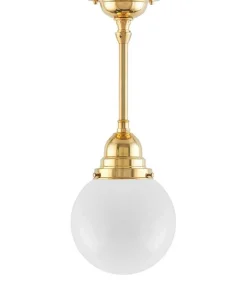 Badrumslampa - Byströmpendel 80 mässing, klotskärm