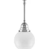 Badrumslampa - Byströmpendel 80 nickel, klotskärm