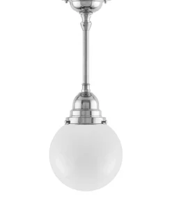 Badrumslampa - Byströmpendel 80 nickel, klotskärm