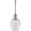 Badrumslampa - Byströmpendel 80 nickel, mattdroppe