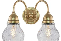 Badrumslampa - Stackelberg mässing, slipat klarglas