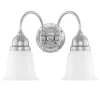 Badrumslampa - Stackelberg nickel opalvit klocka