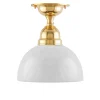Badrumslampa - Taklampa Byström 60 mässing, halvsfär