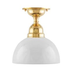 Badrumslampa - Taklampa Byström 60 mässing, halvsfär