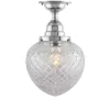 Badrumslampa - Taklampa Byström 100 nickel, klardroppe