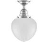 Badrumslampa - Taklampa Byström 100 nickel, mattdroppe