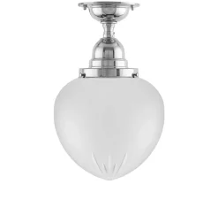 Badrumslampa - Taklampa Byström 100 nickel, mattdroppe