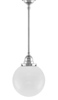 Badrumslampa - Taklampa Byströmpendel 100 nickel, klotskärm