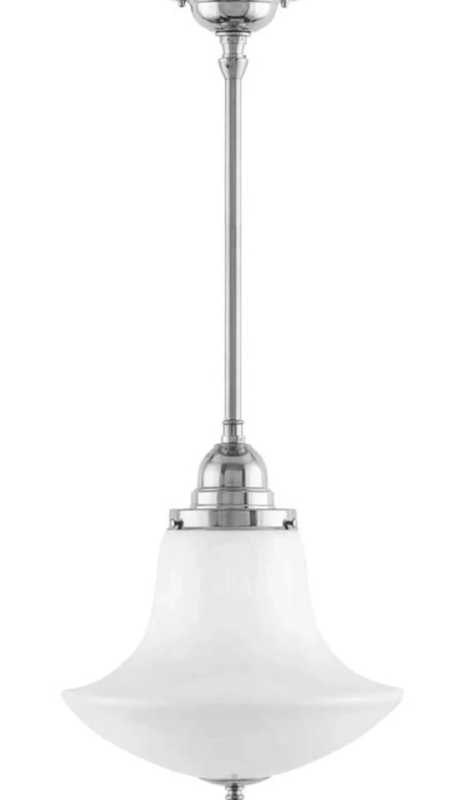 Badrumslampa - Taklampa Byströmpendel 100 nickel, klottrattskärm