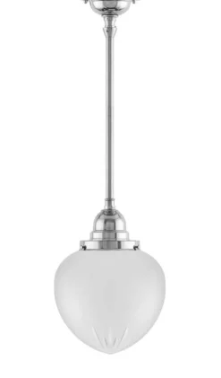 Badrumslampa - Taklampa Byströmpendel 100 nickel, mattdroppe