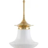 Badrumslampa - Taklampa Dahlbergspendel 100 mässing, klottrattskärm