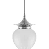Badrumslampa - Taklampa Dahlbergspendel 100 nickel, mattglas droppe