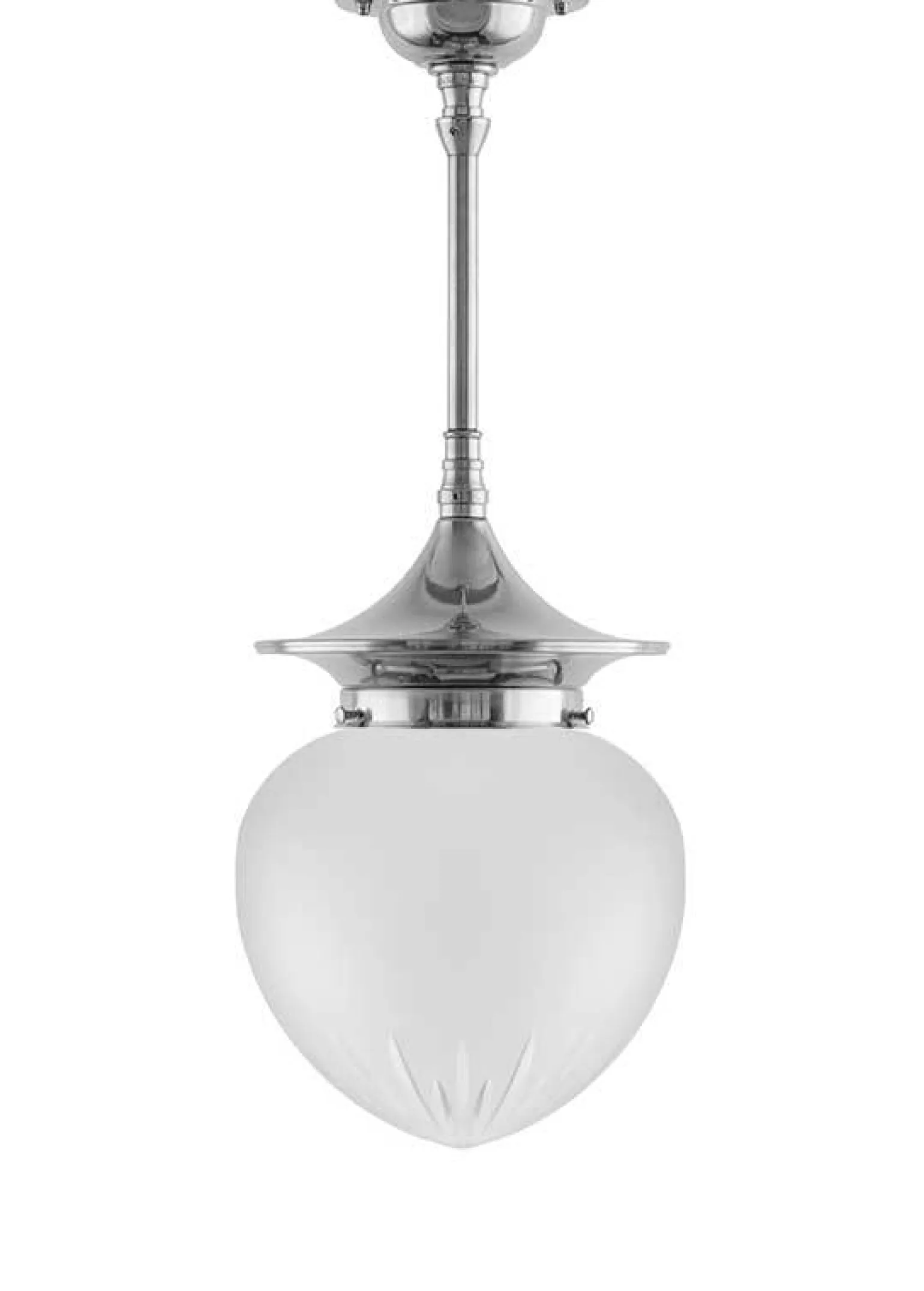 Badrumslampa - Taklampa Dahlbergspendel 100 nickel, mattglas droppe