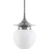 Badrumslampa - Taklampa Dahlbergspendel 100 nickel, opalvit droppe