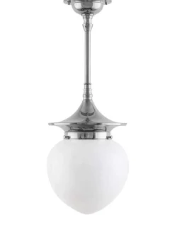 Badrumslampa - Taklampa Dahlbergspendel 100 nickel, opalvit droppe