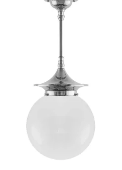 Badrumslampa - Taklampa Dahlbergspendel 100 nickel, opalvit klotskärm