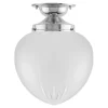 Badrumslampa - Taklampa Lundkvist 100 nickel, mattdroppe