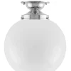 Badrumslampa - Taklampa Lundkvist 100 nickel, stor klotskärm