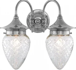 Badrumslampa - Tigerstedt nickel, klarglas