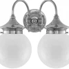 Badrumslampa - Tigerstedt nickel, opalvita klot